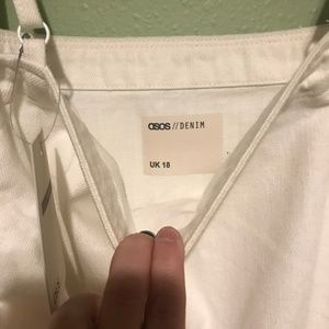 ASOS Tops - Asos White Denim off the shoulder pleated top NWT ASOS Tops - Asos White Denim off the shoulder pleated top NWT